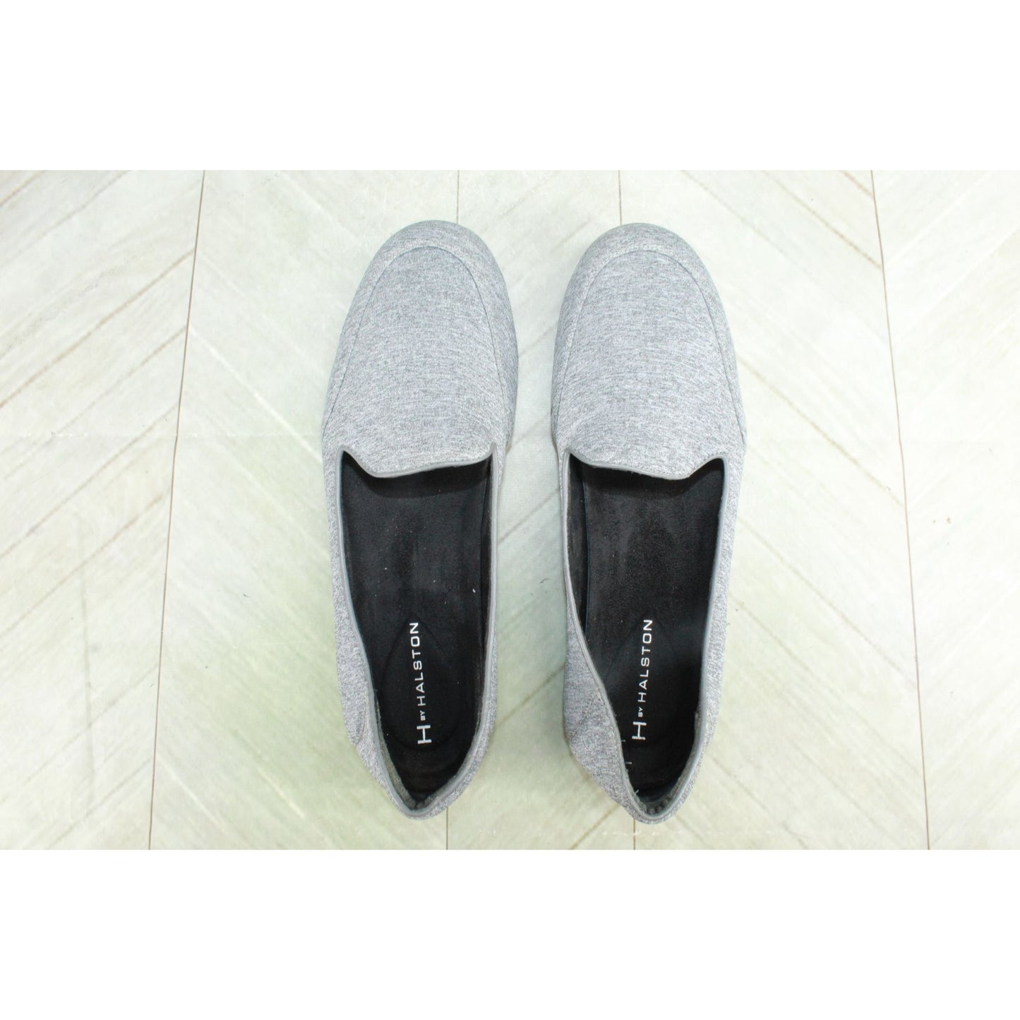 H by Halston Karina Heather Womens Gray Canvas Slip On Loafer Flat Shoes Size 11