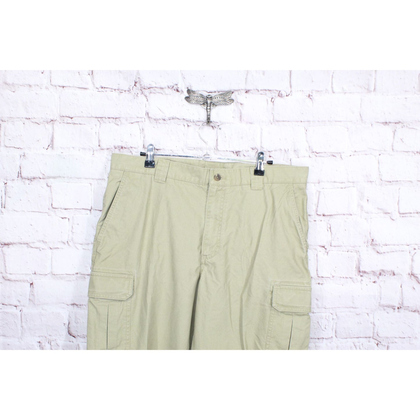 LL Bean Mens Tropic Weight Cargo Pants Classic Fit Straight Leg Cotton Khaki 35W