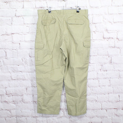 LL Bean Mens Tropic Weight Cargo Pants Classic Fit Straight Leg Cotton Khaki 35W