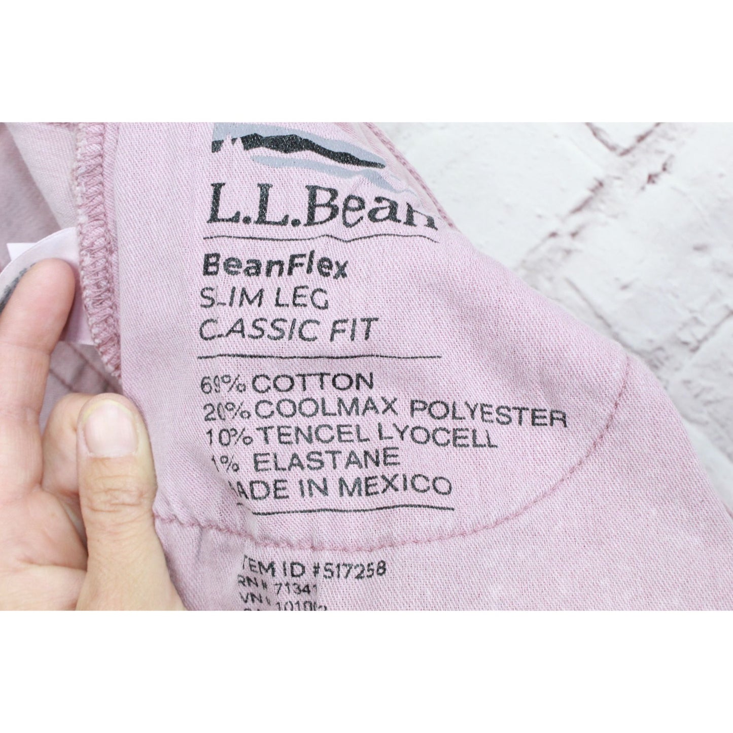 LL Bean Women's BeanFlex Jeans High Rise Slim Leg Ankle Stretch Rose Shadow 18