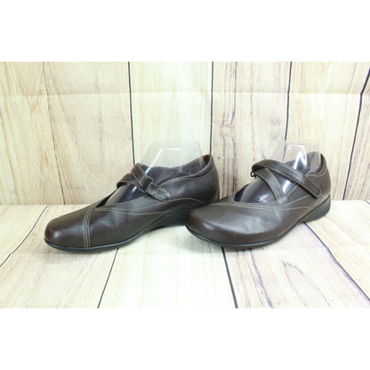 Wolky Women's Brown Leather Mary Jane Flat Shoes Size 8.5