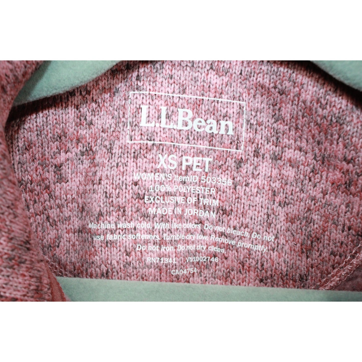 LL Bean Women's Sweater Fleece Pullover Field rose Size XS Pet