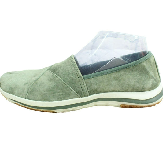 LL Bean Back Cove Women's Green Suede Slip On Stretch Nubuck Shoes Size 8 M