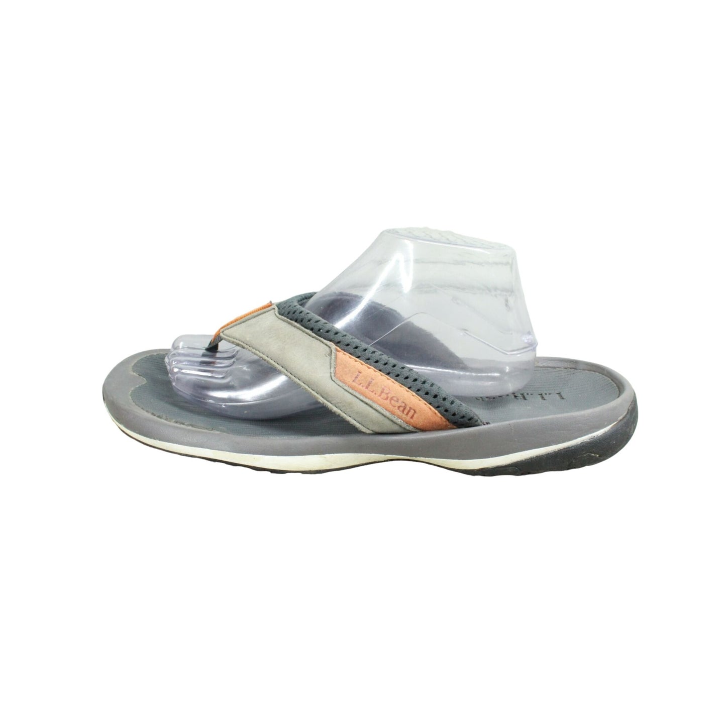 LL Bean Swift River Men's Gray Suede Slip On Sports Flip-Flop Thong Sandals 12 M