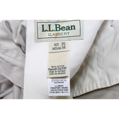 LL Bean Men's Wrinkle Free Double L Chinos Classic Fit Plain Front Khakis 35