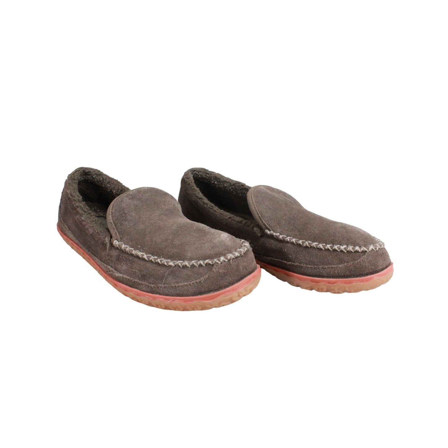 LL Bean Men's Brown Suede Fleece Lined Mountain Moccasin Slippers Size 9 M