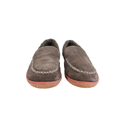 LL Bean Men's Brown Suede Fleece Lined Mountain Moccasin Slippers Size 9 M