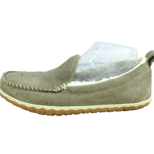 LL Bean Women's Gray Suede Fleece Lined Mountain Moccasin Slippers Size 9 M