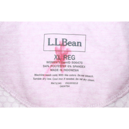 LL Bean Women's Adventure Grid Fleece Quarter Zip Pullover Sweater Pink Size XL