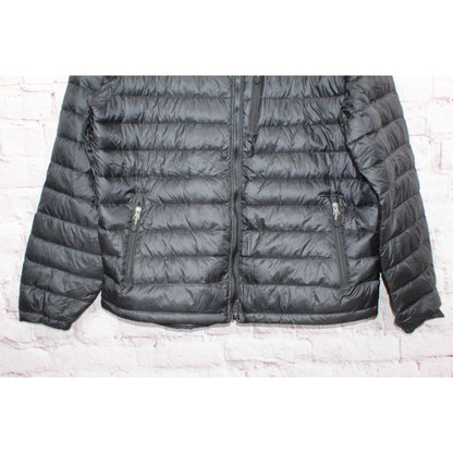 LL Bean Men's Ultralight 850 Down Hooded Jacket Quilted Black Size XL