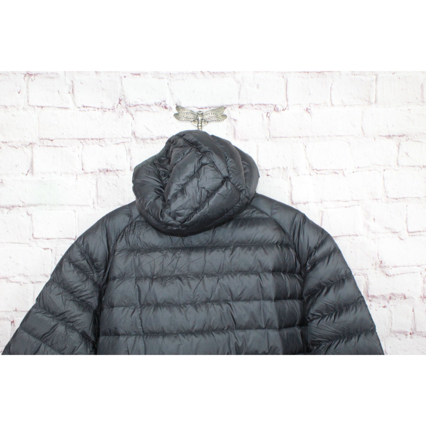 LL Bean Men's Ultralight 850 Down Hooded Jacket Quilted Black Size XL