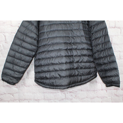 LL Bean Men's Ultralight 850 Down Hooded Jacket Quilted Black Size XL