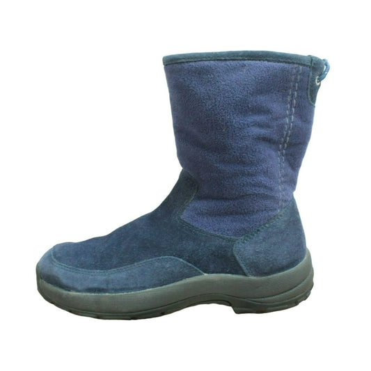 LL Bean 05455 Women's Blue Suede Nubuck Fleece Lined Winter Boots Size 6.5 M