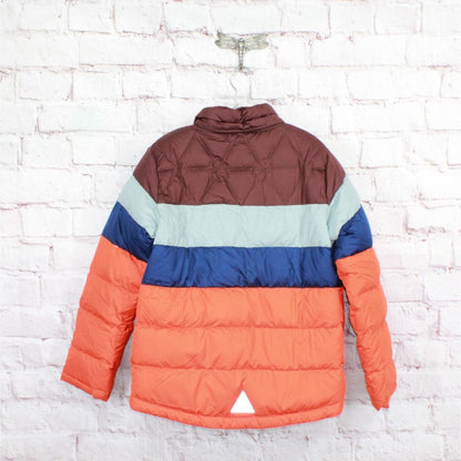 LL Bean Kids' Bean's Down Jacket Fleece Lined Colorblock Multicolor Size M 10-12