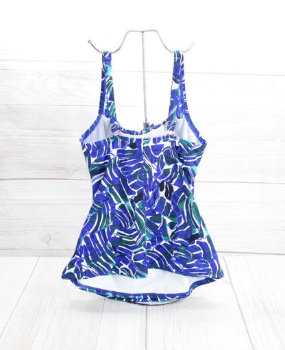 NWOT LL Bean Nylon Lycra Shaping Swimwear Tankini Top Print Size 4 Retail: $89