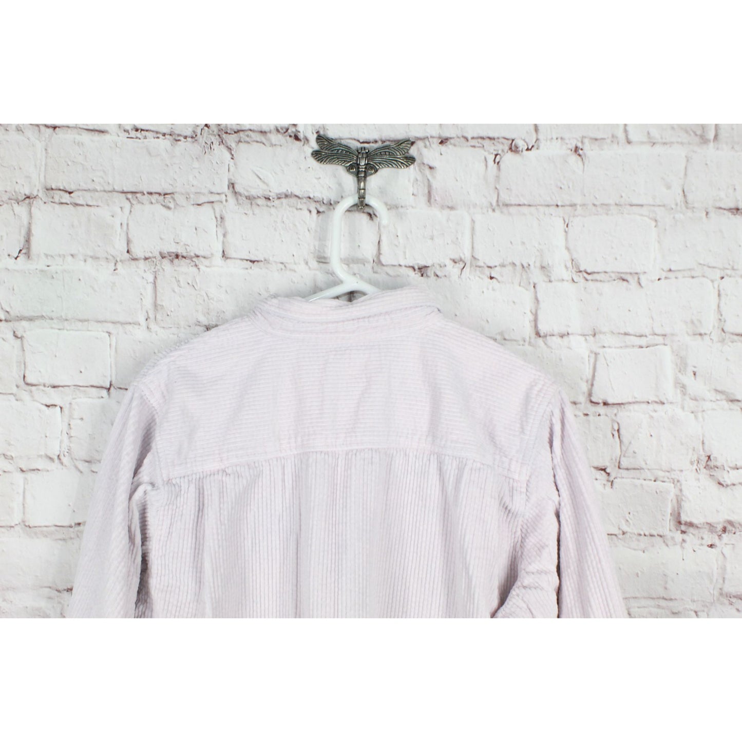 LL Bean Women's 100% Cotton Corduroy Button Up Long Sleeves Shirt Light Pink