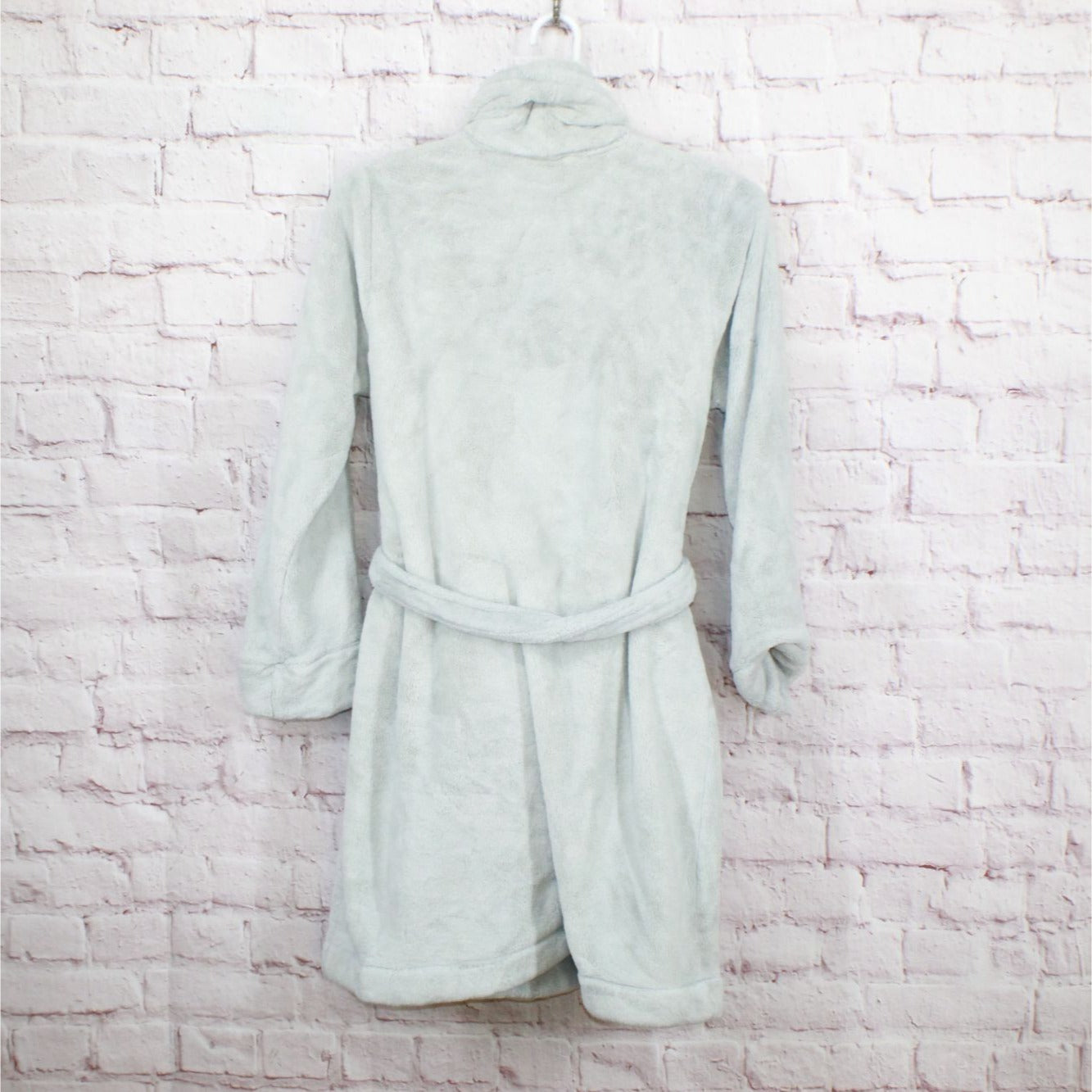 LL Bean Women's Wicked Plush Robe Mid Length Silver Moon Size M