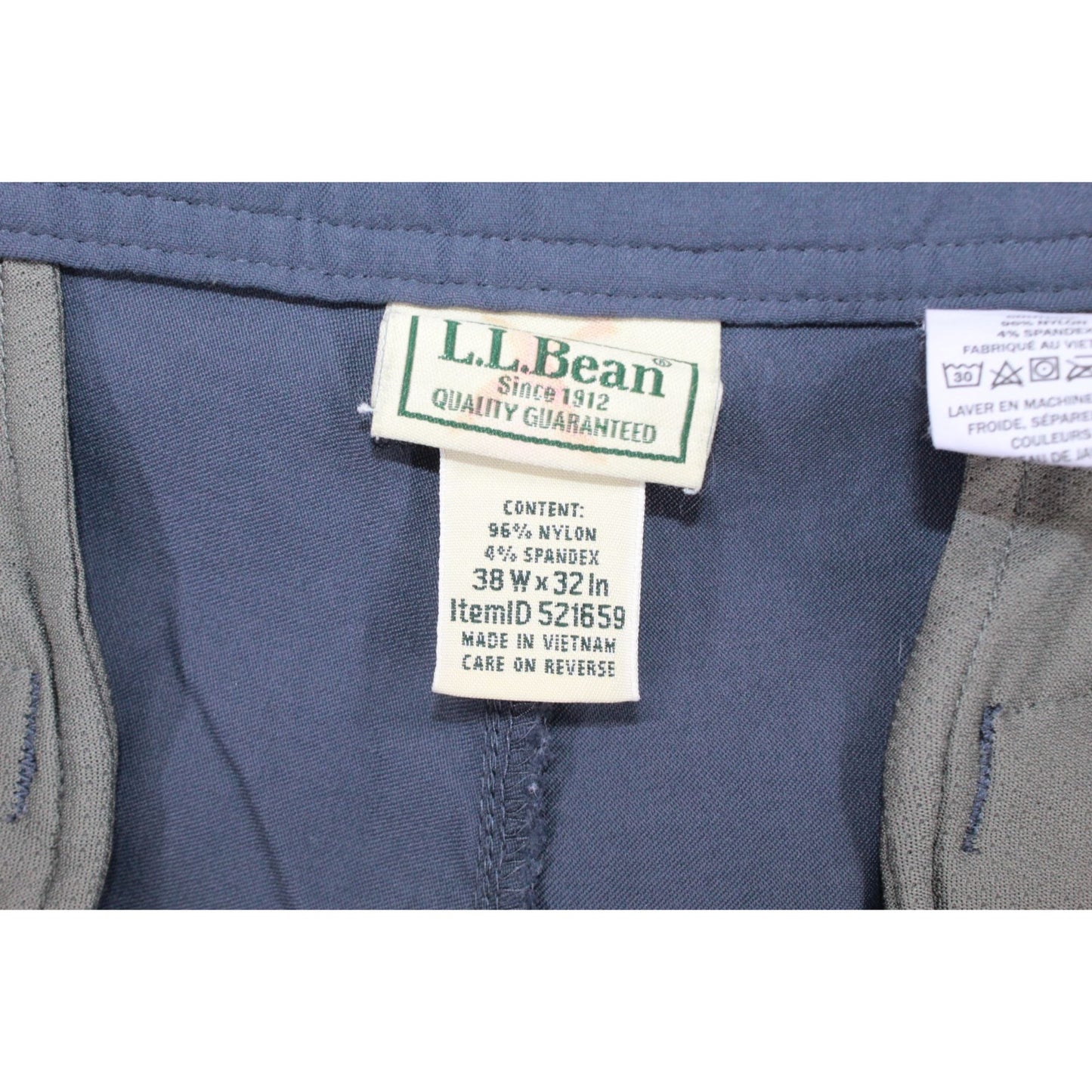 LL Bean Men's VentureStretch Commuter Chinos Tapered Leg Carbon Navy Size 38x32