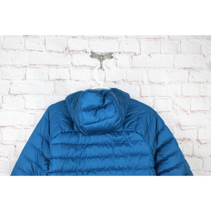 LL Bean Men's Bean's Down Hooded Jacket Polyester Quilted Marine Blue XXL