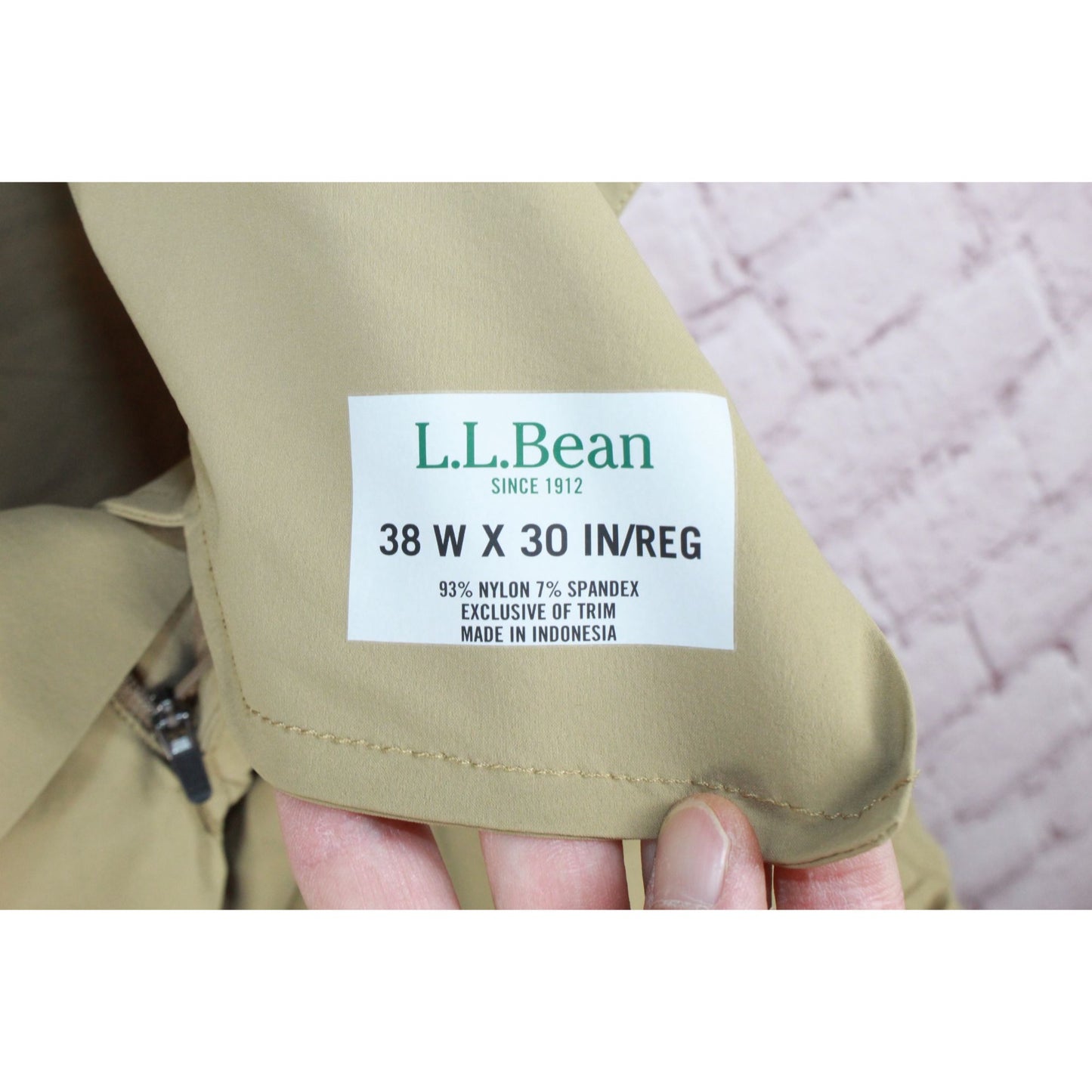 LL Bean Mens No Fly Zone Zip Off Fishing Pants Convert To Shorts Nylon Tan 38x30