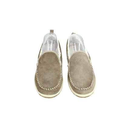 LL Bean Women's Gray Suede Fleece Lined Mountain Moccasin Slippers Size 9 M