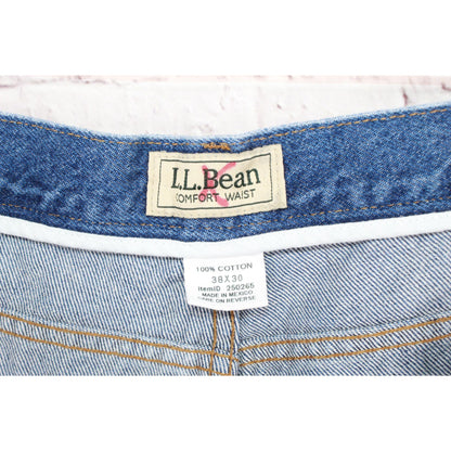 LL Bean Men's Double L Jeans Natural Fit Hidden Comfort Stonewashed 38x30