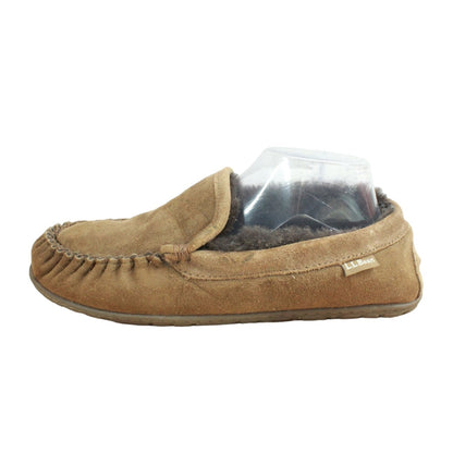 LL Bean Men's Wicked Good Slippers Venetian Shearling Line Suede Dark Brown 9 M