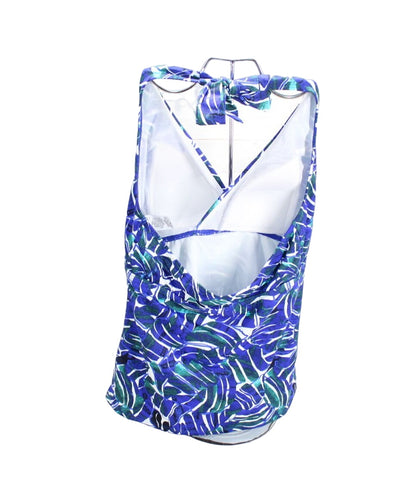 NWOT LL Bean Blue Mix-and-Match Swimwear Halter Tankini Top Print Size 4