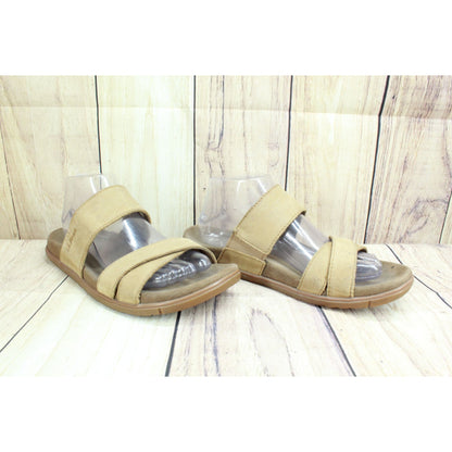 LL Bean Women's Go Anywhere Strap Sandals Pebbled Leather Brown Size 9 M