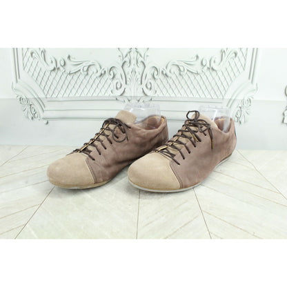 Ich Bin Atheist Womens Brown Suede Lace Up Low Top Casual Sneaker Shoes Size 7.5