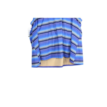 NEW LL Bean Womens Blue Nylon Striped Sunblocking Swimwear Top Size 20