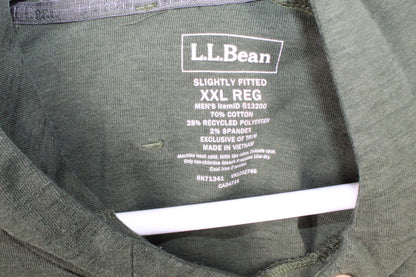 LL Bean Men's Explorer Pullover Hooded Sweatshirt Cotton Blend Green Size XXL