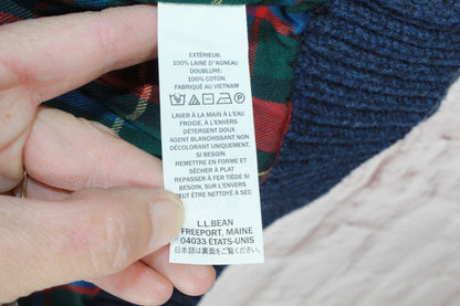 LL Bean Men's Classic Ragg Wool Sweater Full Zip Flannel Lined Soft Warm Blue L