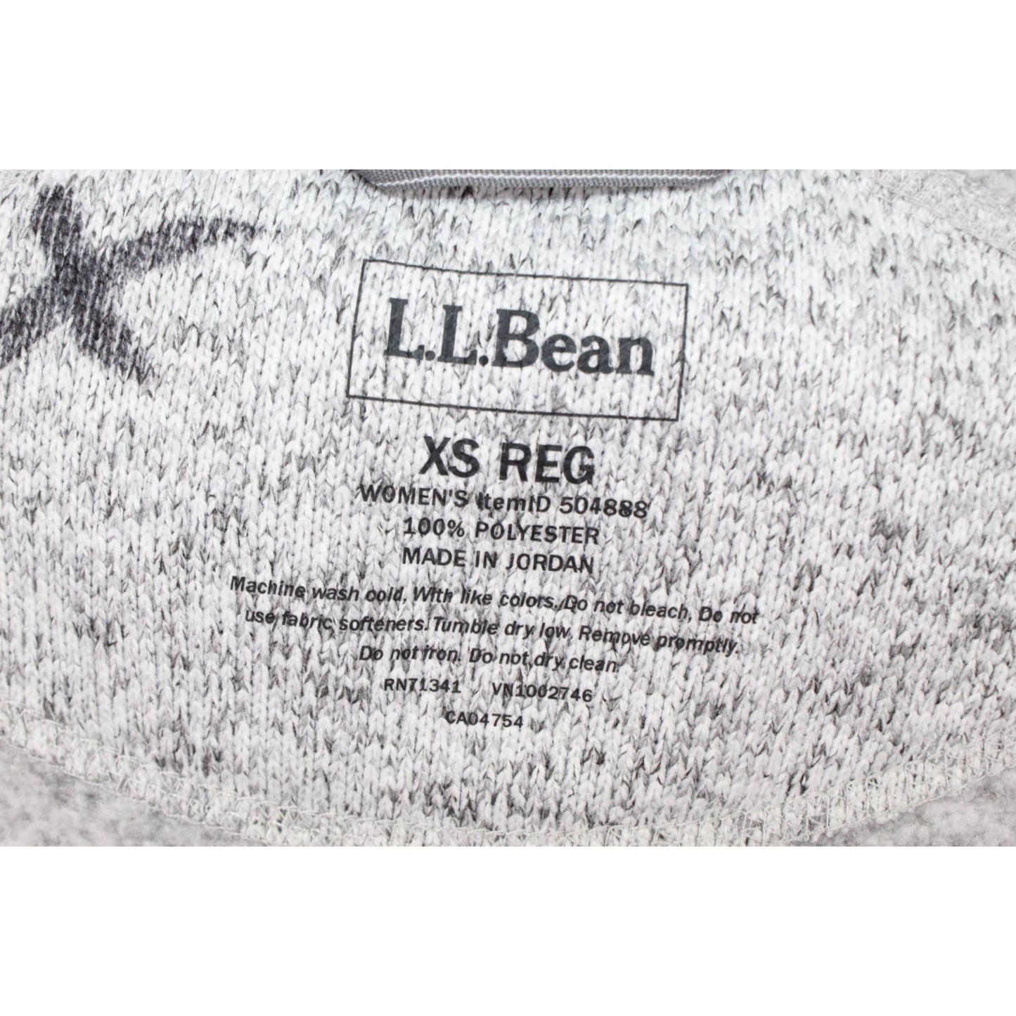 LL Bean Women's Sweater Fleece Full Zip Jacket Rugged Knit Pewter Size XS