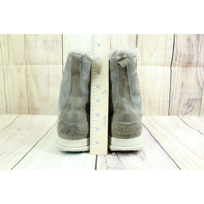 Sorel Explorer Women's Gray Suede Shearling Lined Insulated Winter Boots Size 6