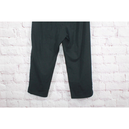 LL Bean Perfect Fit Pants Straight Leg Crop Cotton Black Size M Pet