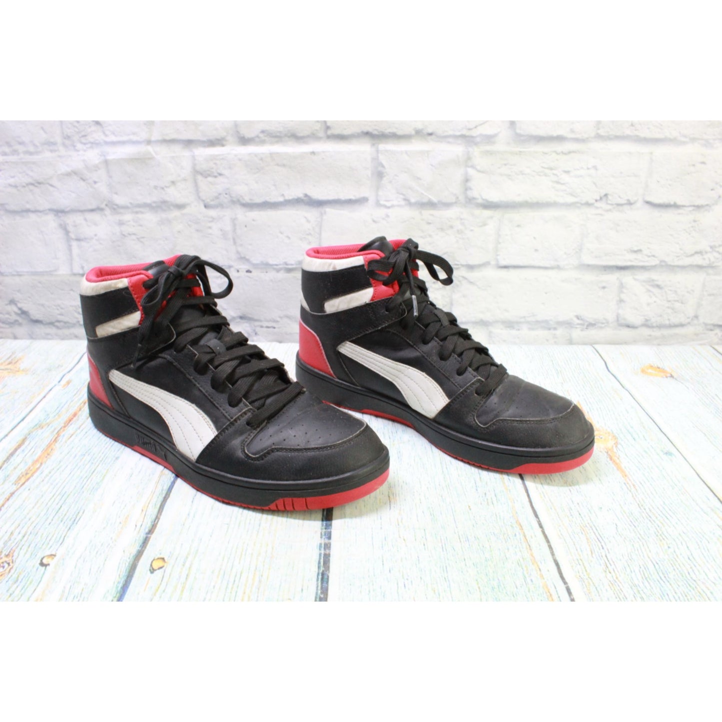 Puma Men's Rebound LayUp 369573 5 Red Black High Top Casual Shoes Sneakers 12