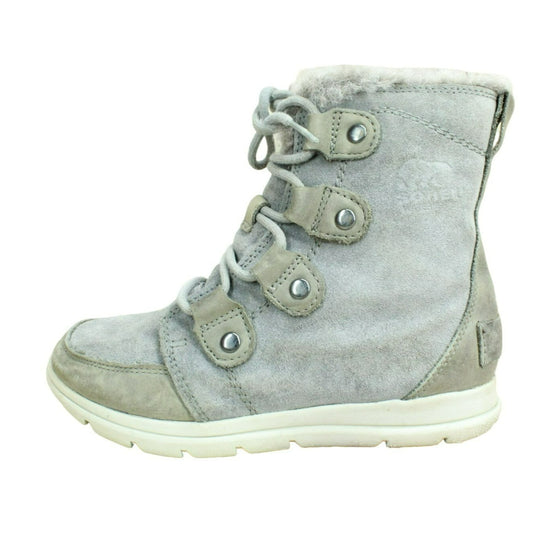 Sorel Explorer Women's Gray Suede Shearling Lined Insulated Winter Boots Size 6