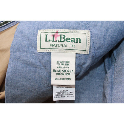 LL Bean Men's Lakewashed Stretch Khakis Natural Fit Straight Leg Size 44x30