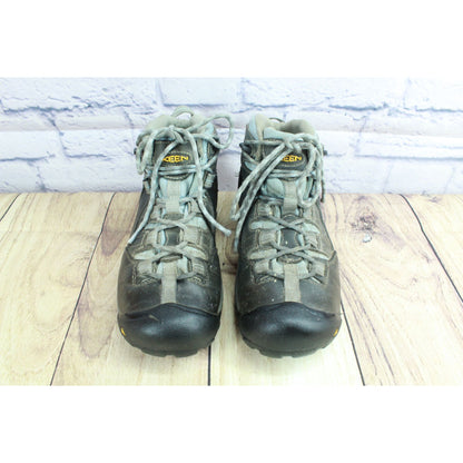 Keen Women's Steel Toe Waterproof Work Hiking Boots Leather Gray Size 6 M