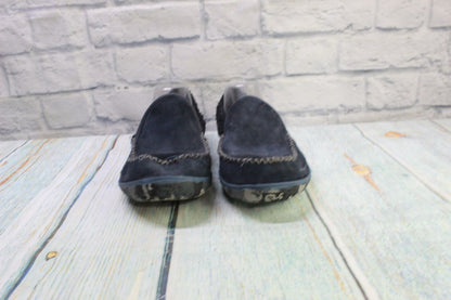 LL Bean Men's Blue Suede Fleece Lined Mountain Moccasin Slippers Size 11 M