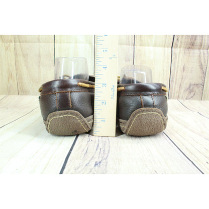 LL Bean Men's Handsewn Slippers Flannel Lined Leather Brown Size 11 M