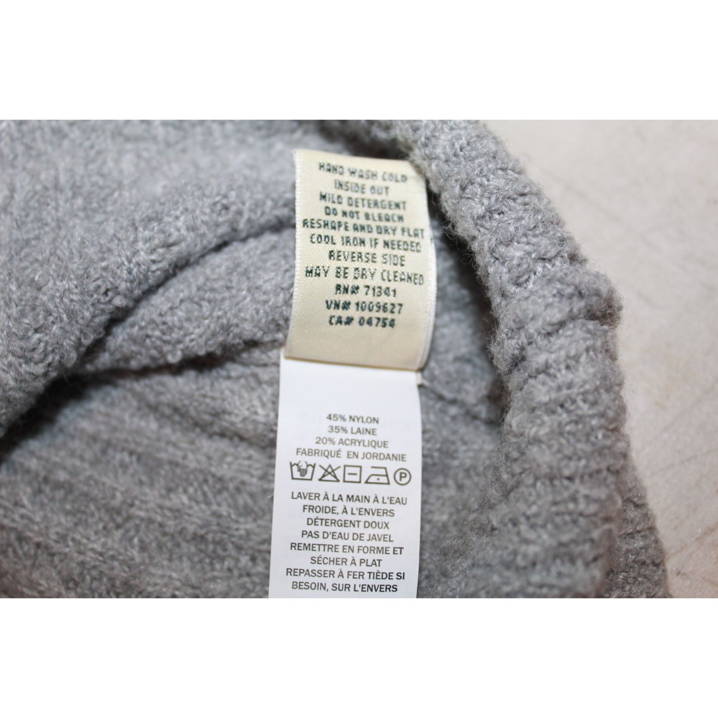 LL Bean Women's Cozy Cloud Sweater Quarter Zip Wool Blend Gray Heather Small