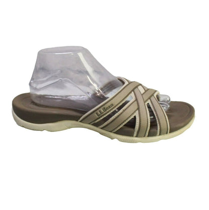 LL Bean Boothbay Women's Gray Nylon Slip On Comfort Casual Sandals Size 11 M