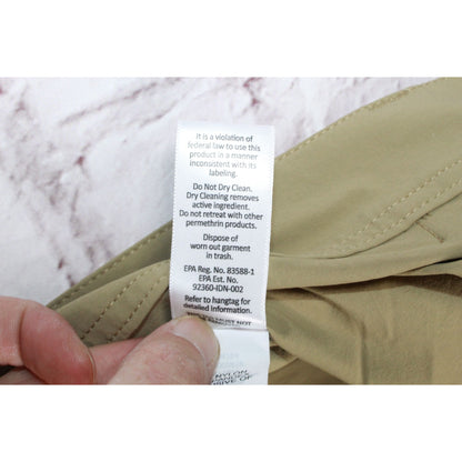 LL Bean Mens No Fly Zone Zip Off Fishing Pants Convert To Shorts Nylon Tan 38x30