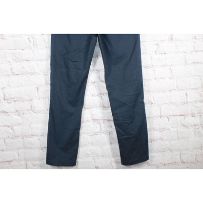 LL Bean Women's Lakewashed Chino Pants Mid Rise Straight Leg Cotton Navy 6 Reg