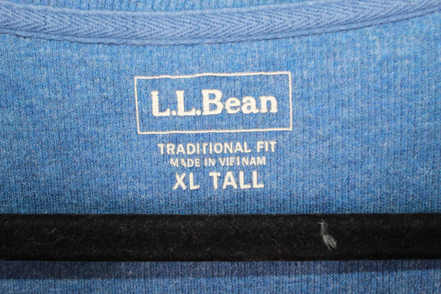 LL Bean Men's Unshrinkable Mini Waffle Henley Long-Sleeve Shirt Blue XL Tall