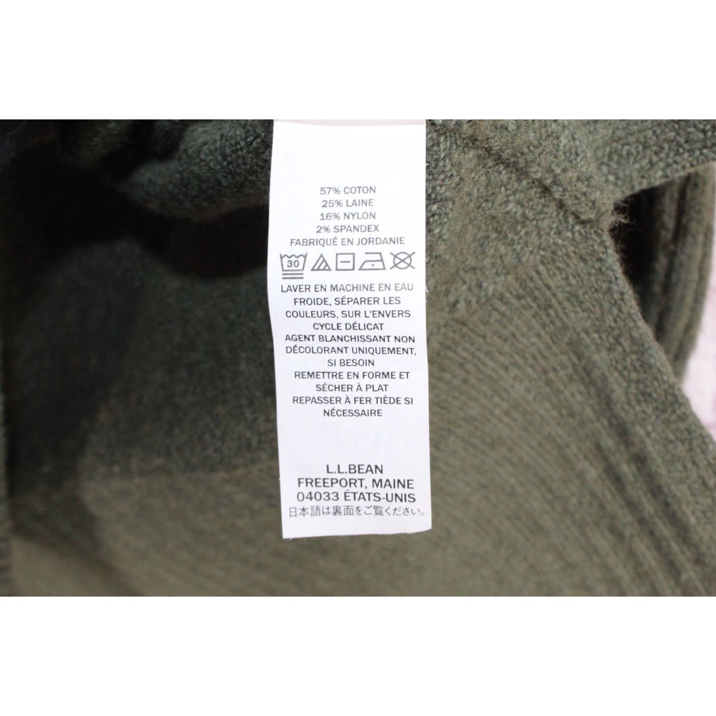 LL Bean Women's The Essential Pullover Sweater Turtleneck Wool Blend Green S Pet