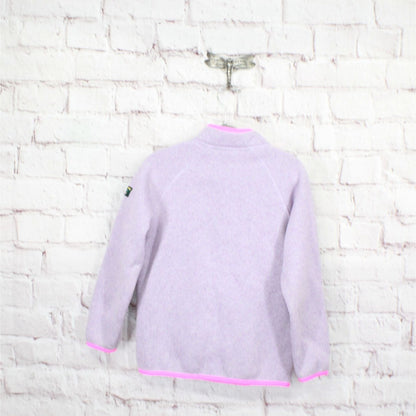 LL Bean Girls Sweater Fleece Half Snap Lavender Ice Size L 6X-7