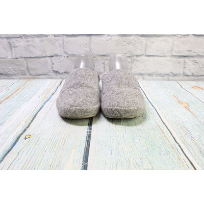 LL Bean Women's Gray Knit Slip On Sweater Fleece Clog Slipper Scuffs Size 9 M